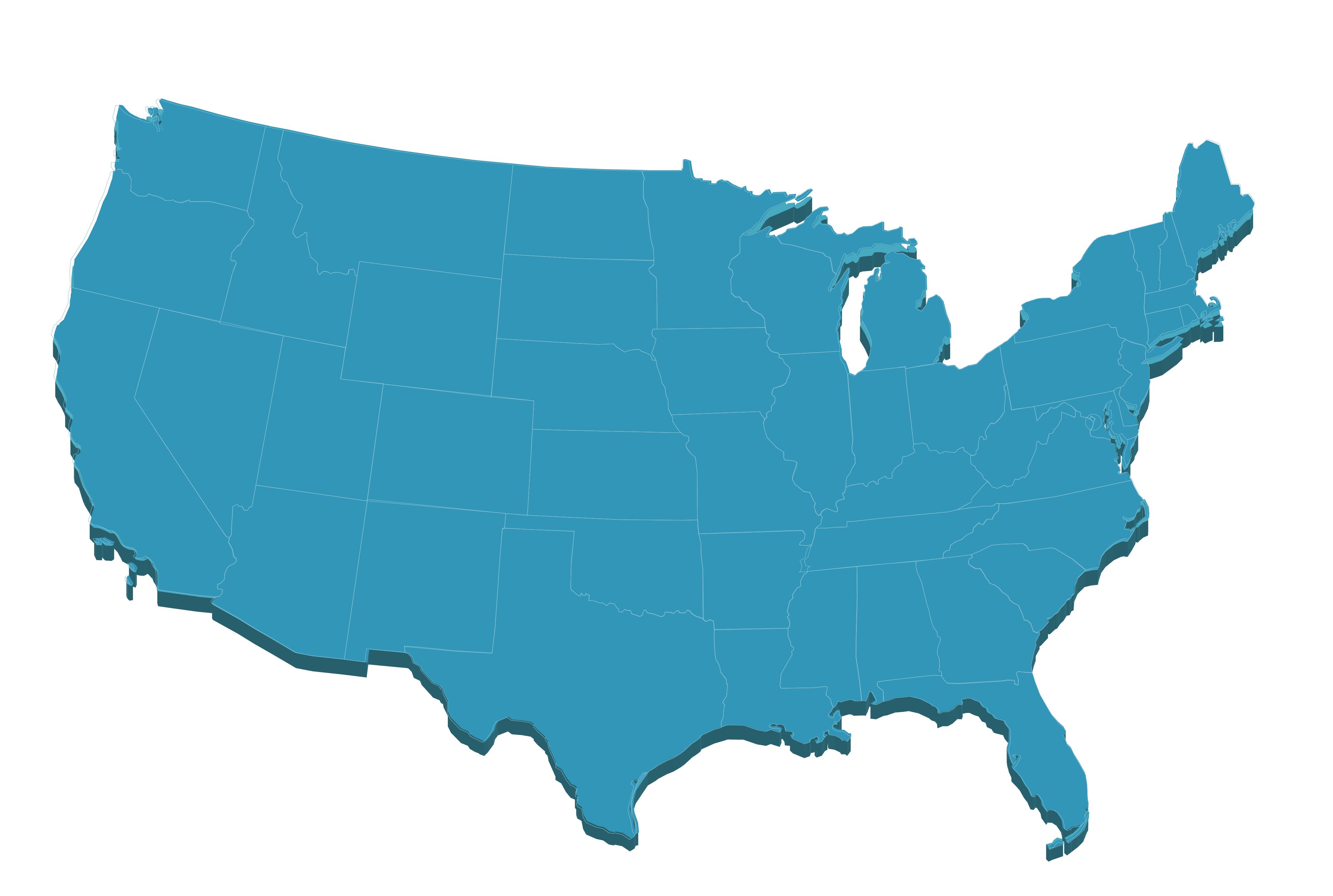 USA map PNG transparent image download, size: 3938x2648px