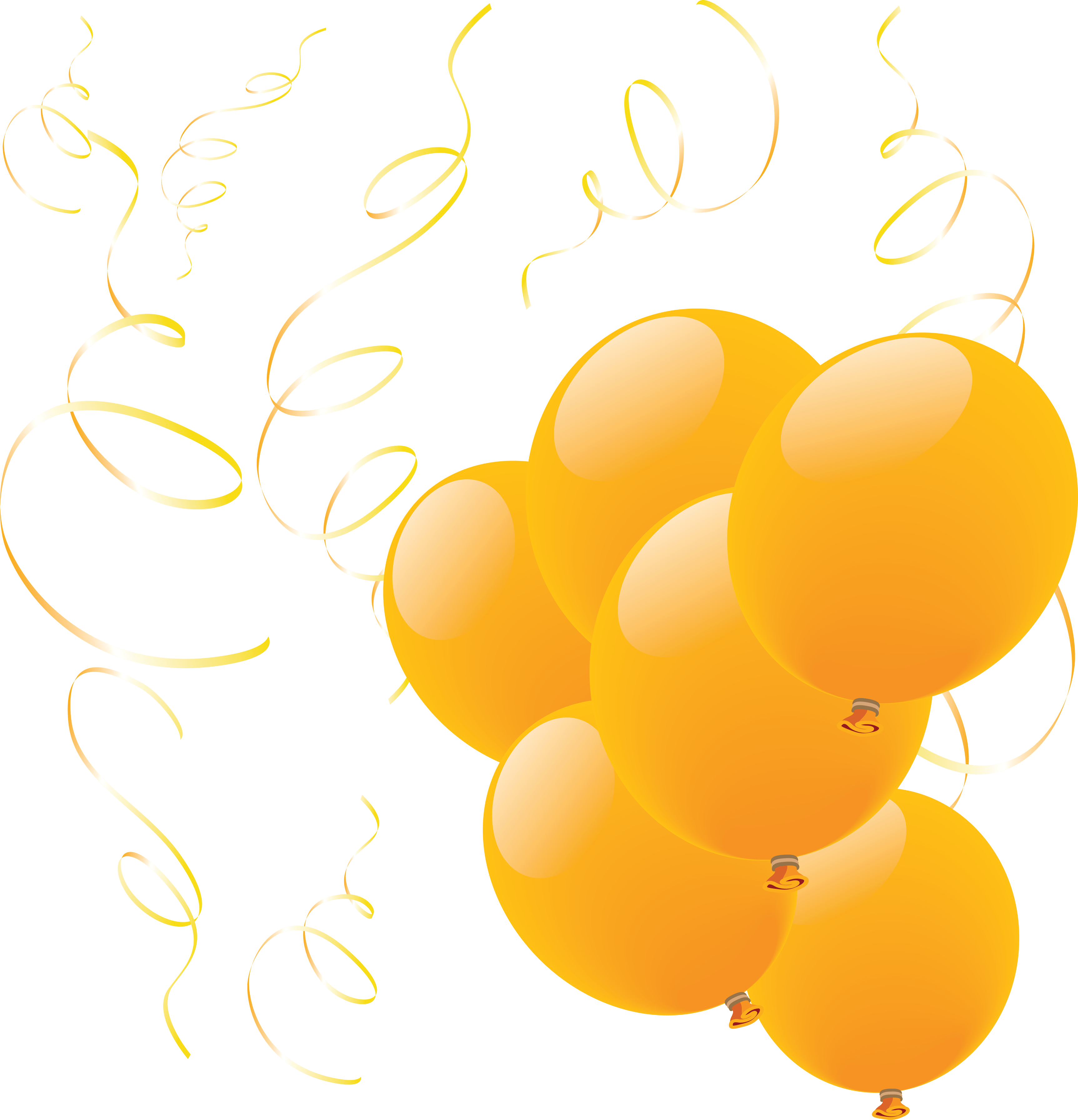 Yellow balloons PNG image