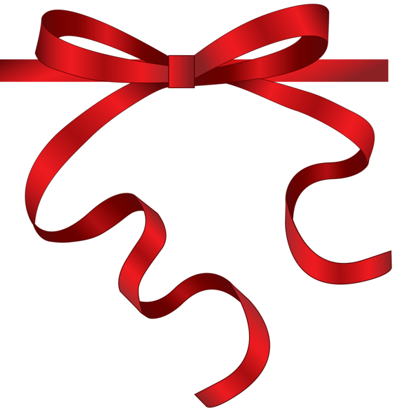 red ribbon bow PNG transparent image download, size 571x600px