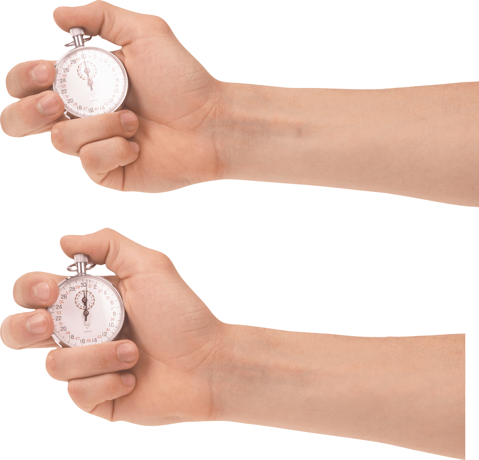 Stopwatch in hand PNG image transparent image download, size 1991x1912px