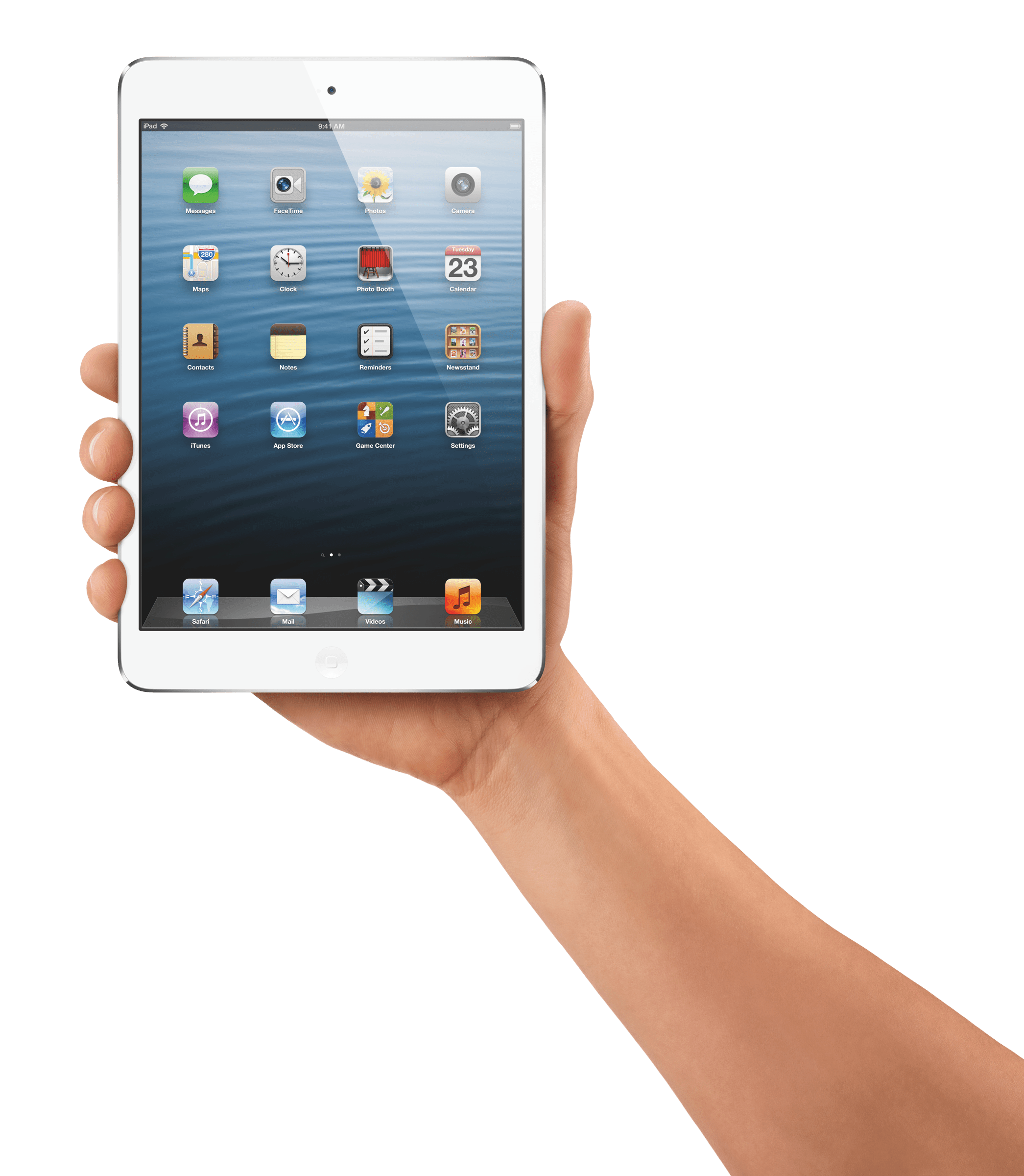 Tablet in hand PNG image