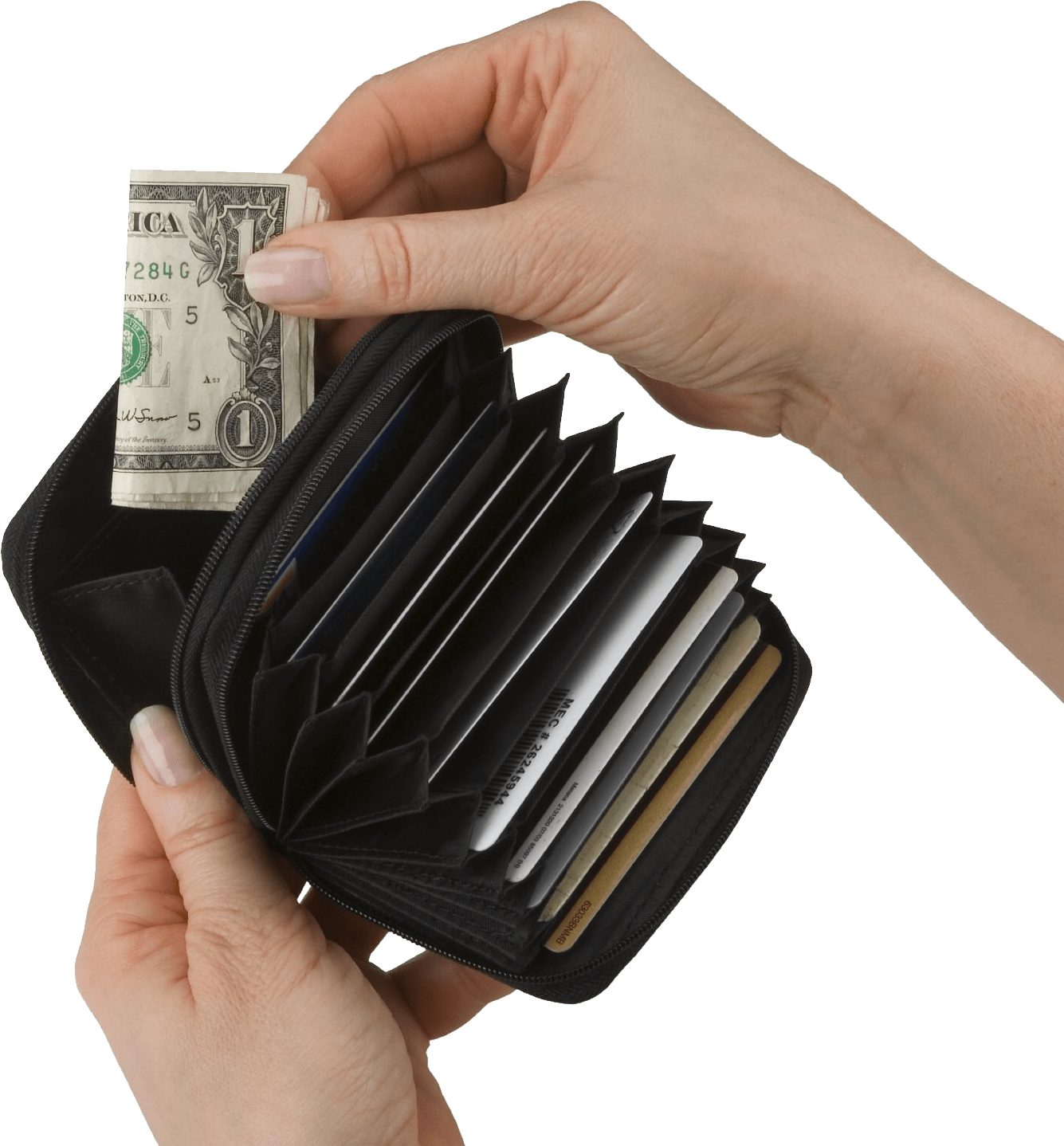 Wallet in hands PNG image