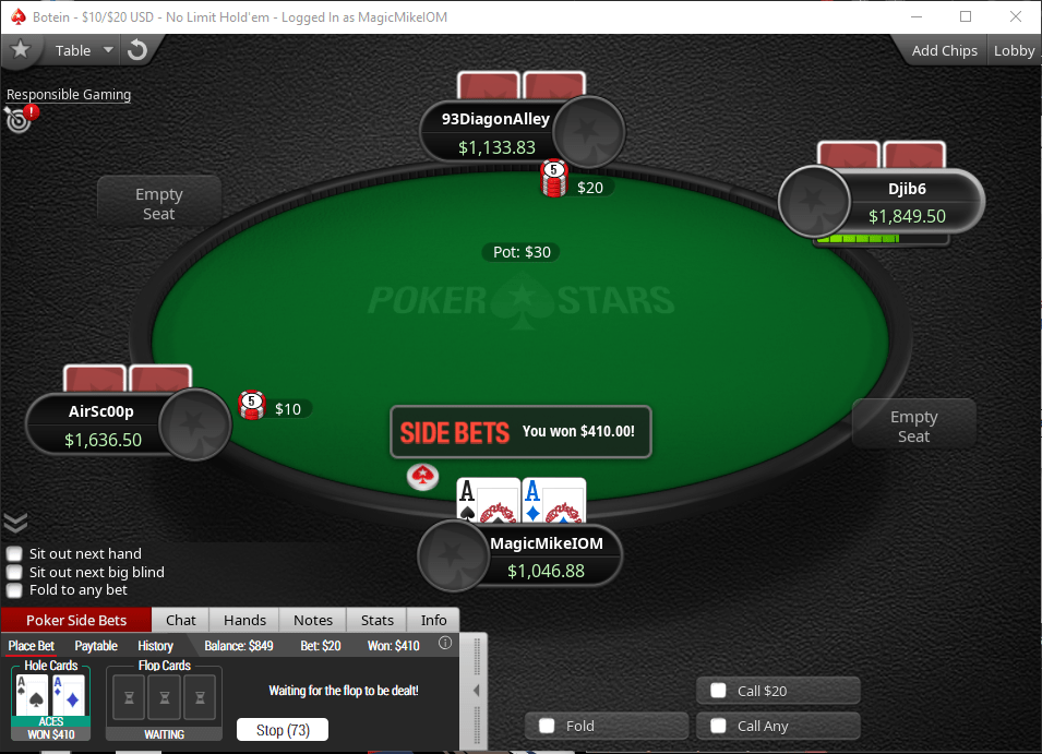 'Poker Side Bets' Now Available on PokerStars PokerNews