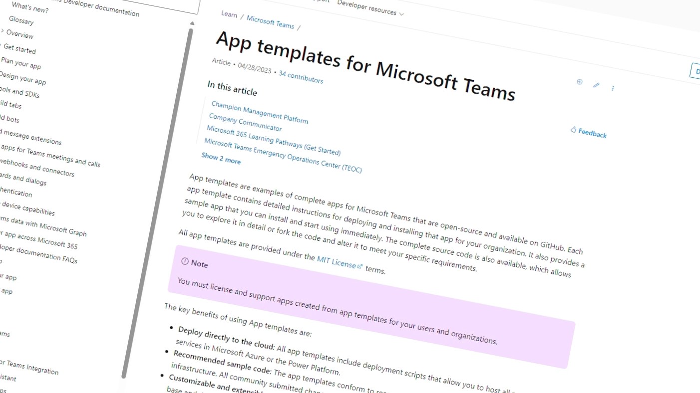 Teams App templates