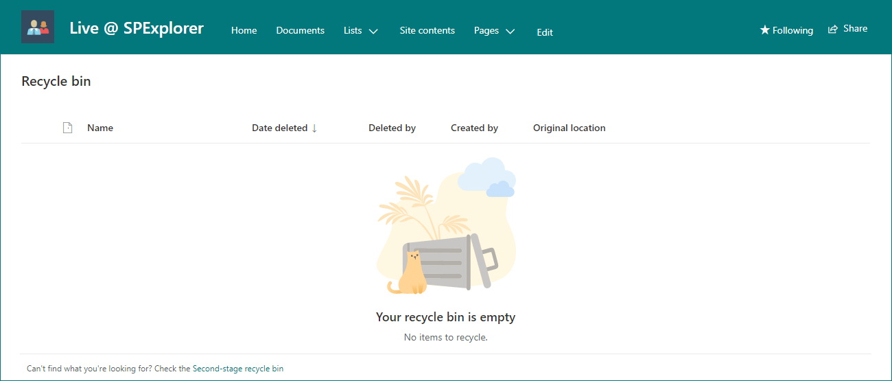 Empty SharePoint Online Site Recycle Bin PnP Samples