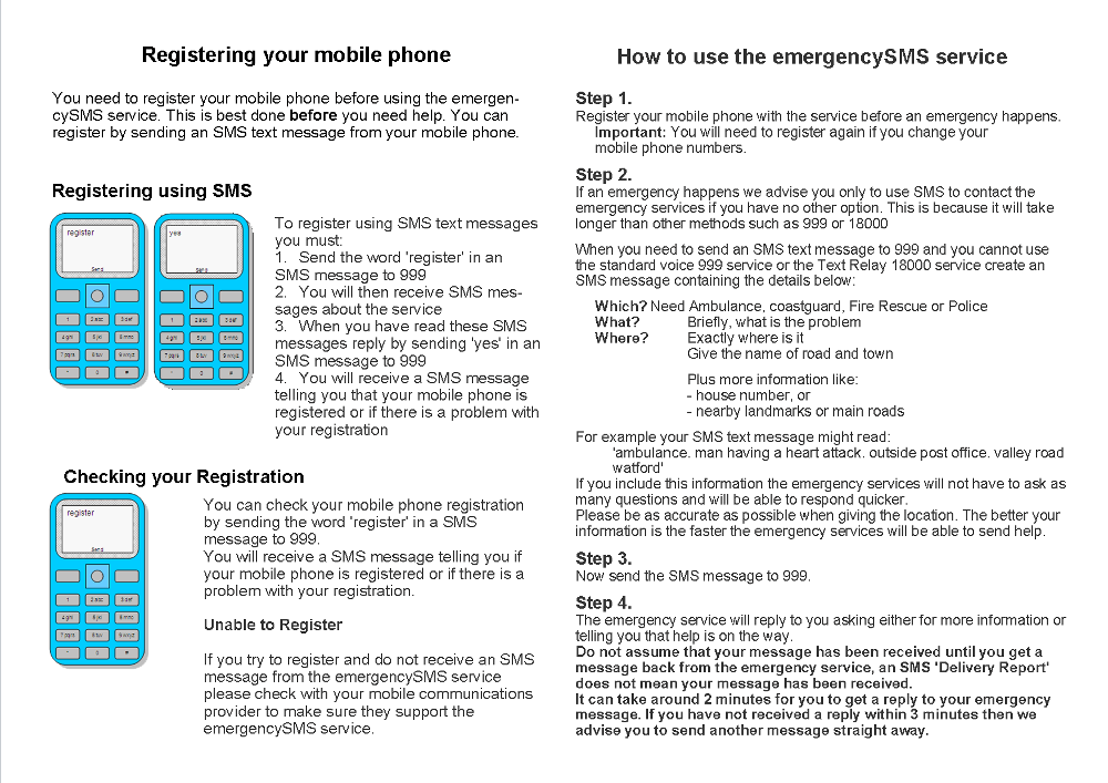 Texting 999 Pochat Training