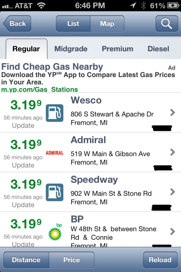App review GasBuddy for iOS Pocketables