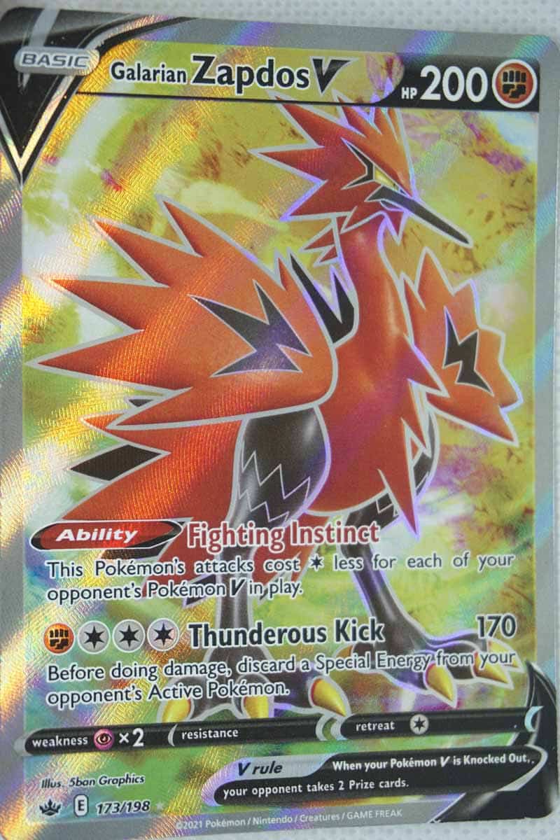 Galarian Zapdos V 173/198 Full Art Pocket Monster