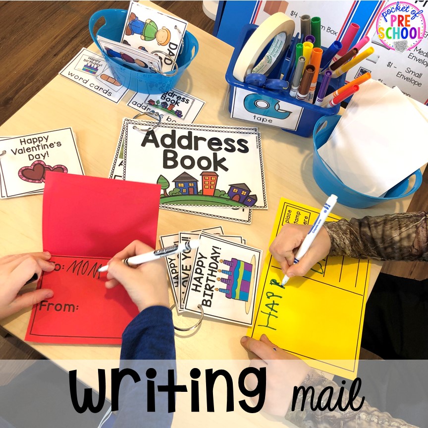Post Office Dramatic Play Pocket of Preschool