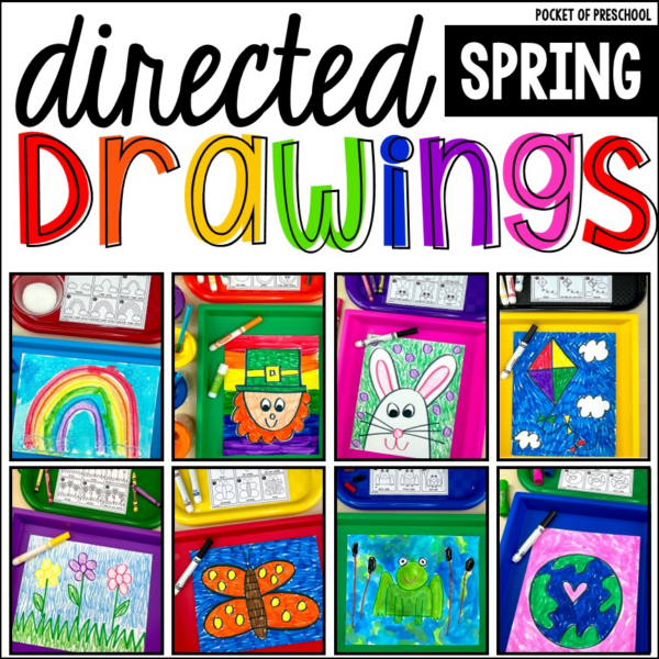 Spring Directed Drawings for Preschool, Pre-k, & Kindergarten - Pocket