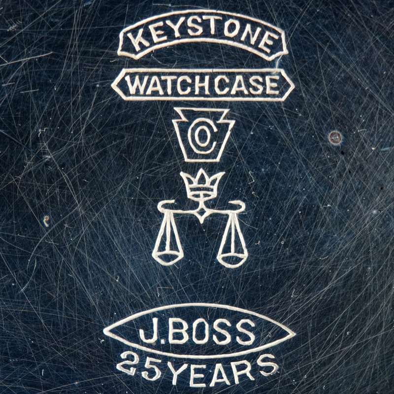 Boss Scale Crown 14K/25YR Pocket Watch Case by the Keystone Watch Case