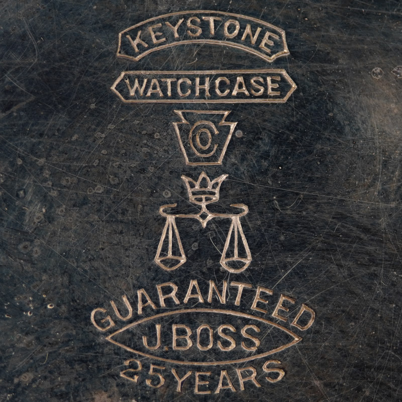 Boss Scale Crown 14K/25YR Pocket Watch Case by the Keystone Watch Case