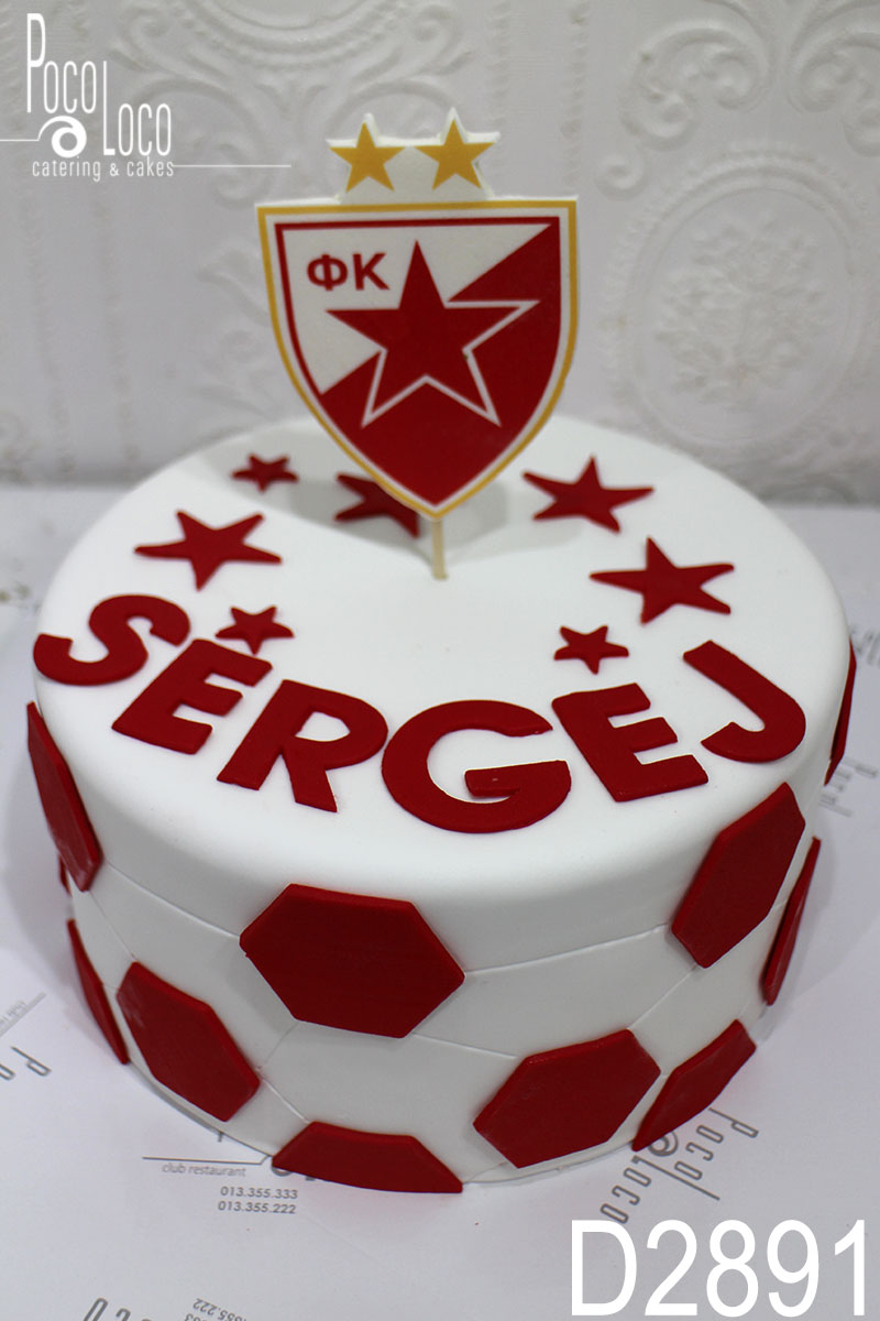 Torta Crvena zvezda torta u obliku dresa Crvene zvezde, stadiona Marakane