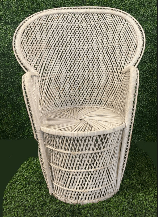 Midsize Wicker Chair White