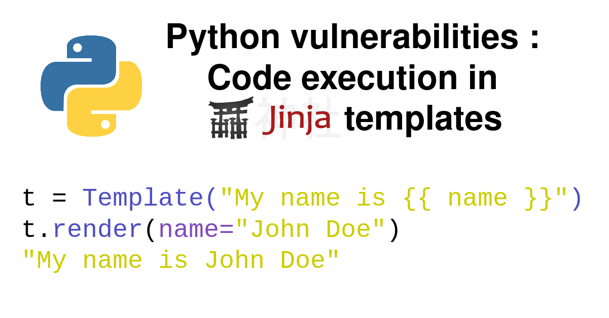 Python vulnerabilities Code execution in jinja templates · Podalirius