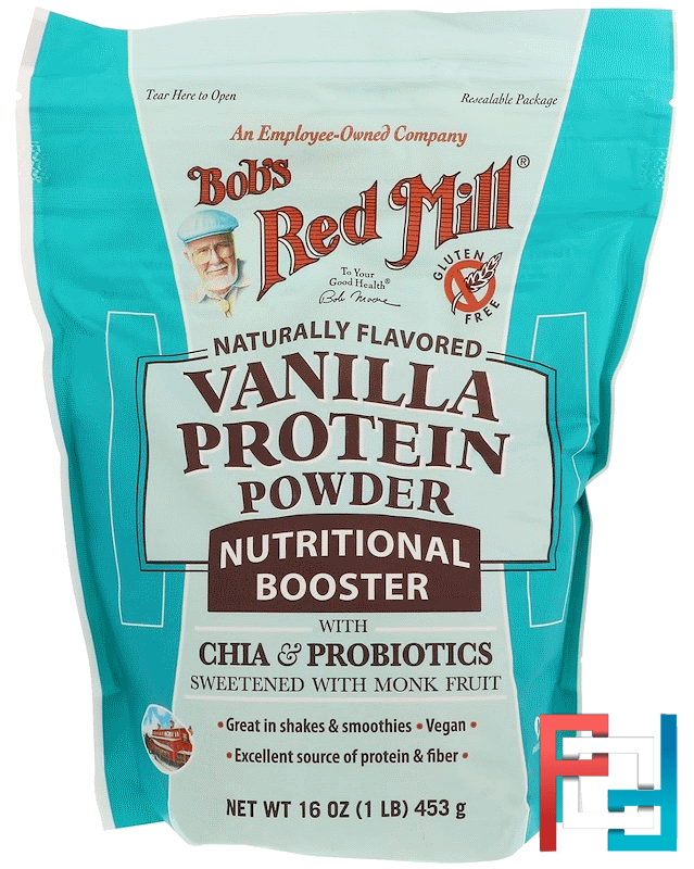 Vanilla Protein Powder, Nutritional Booster with Chia & Probiotics, Bob's Red Mill, 16 oz (453 g)