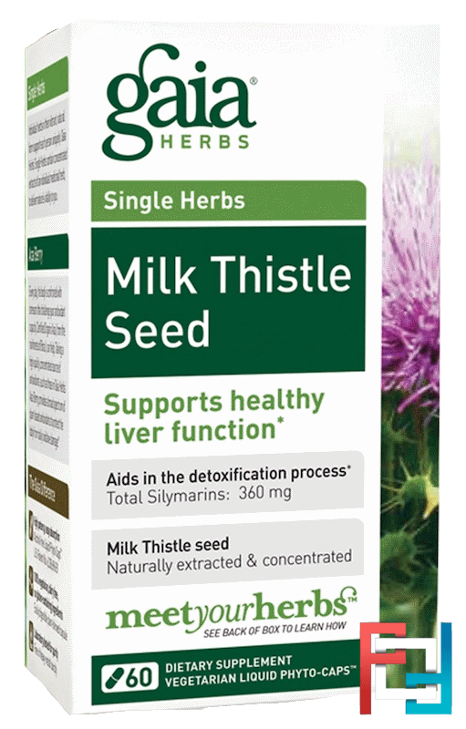 Milk Thistle Seed, Gaia Herbs, 60 Vegetarian Liquid PhytoCaps