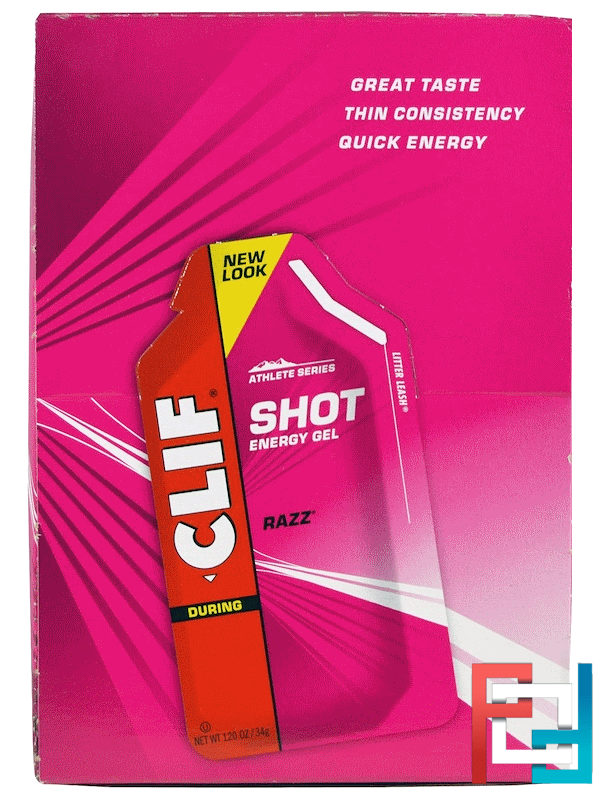 Shot Energy Gel, Razz, 24 Packets, Clif Bar, 1.20 oz (34 g) Each