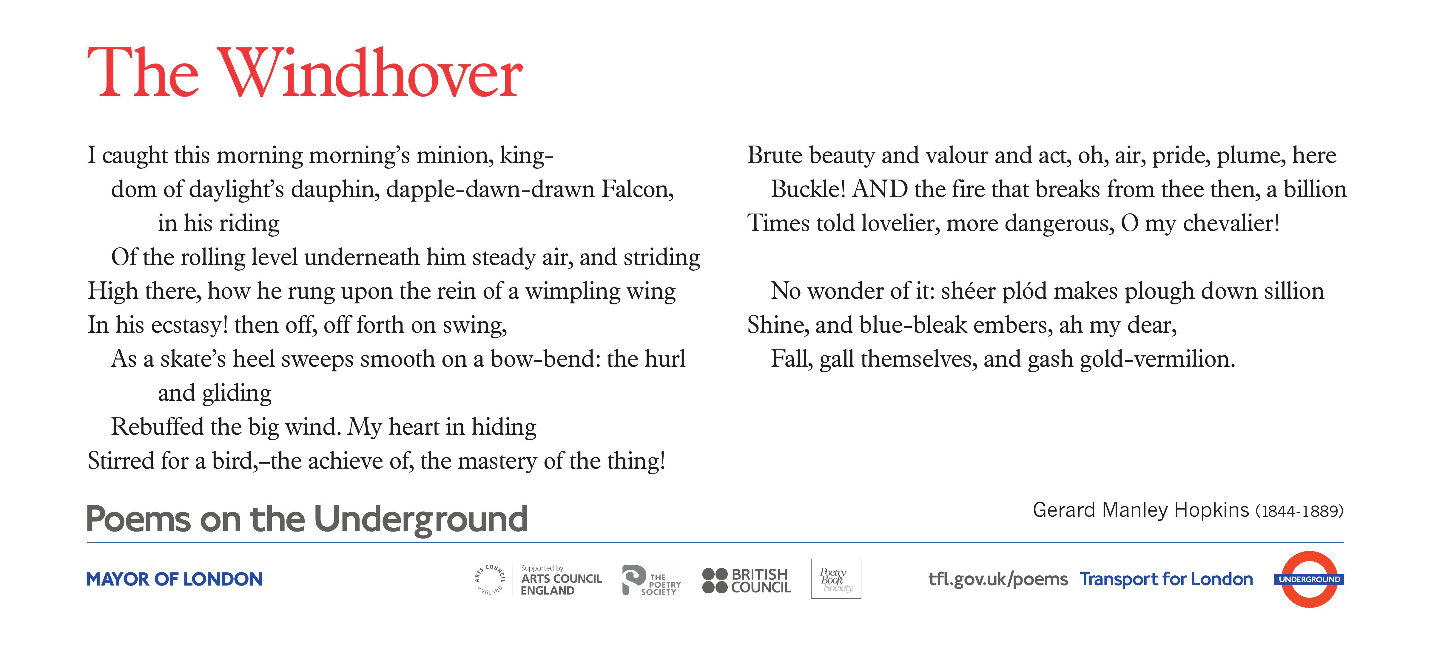 The Windhover Poems on the Underground