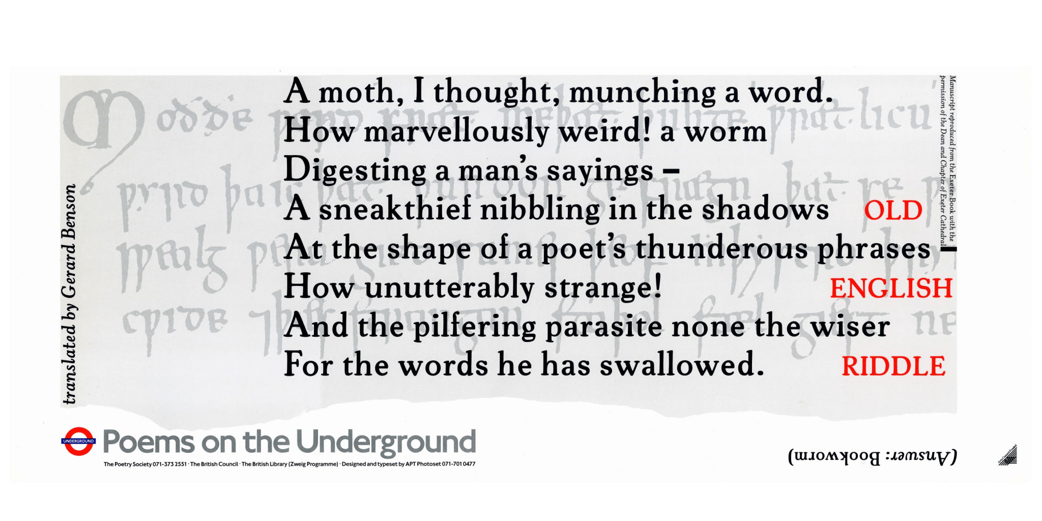 Old English Riddle – Poems on the Underground