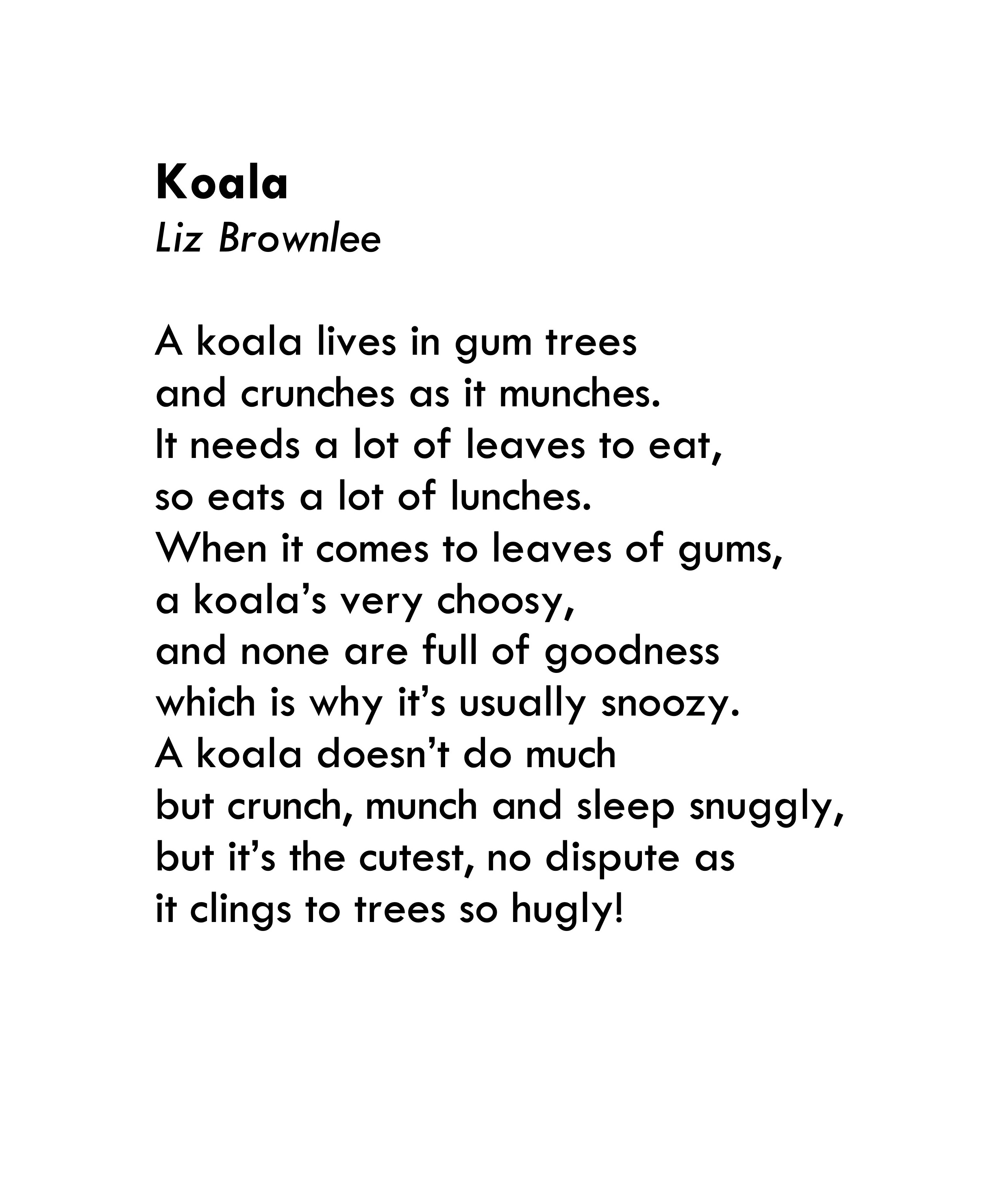 World Poetry Day Koala! Poetry Roundabout