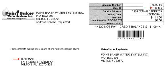 Point Baker Water System Payment Portal