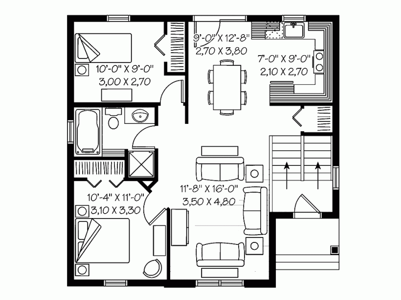 25X25 NORTH FACING HOUSE PLAN