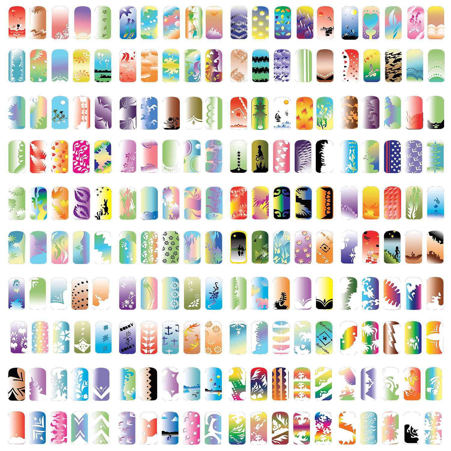 PointZero Pro Airbrush Nail Art Paint Stencil Kit Design Set 4 Point