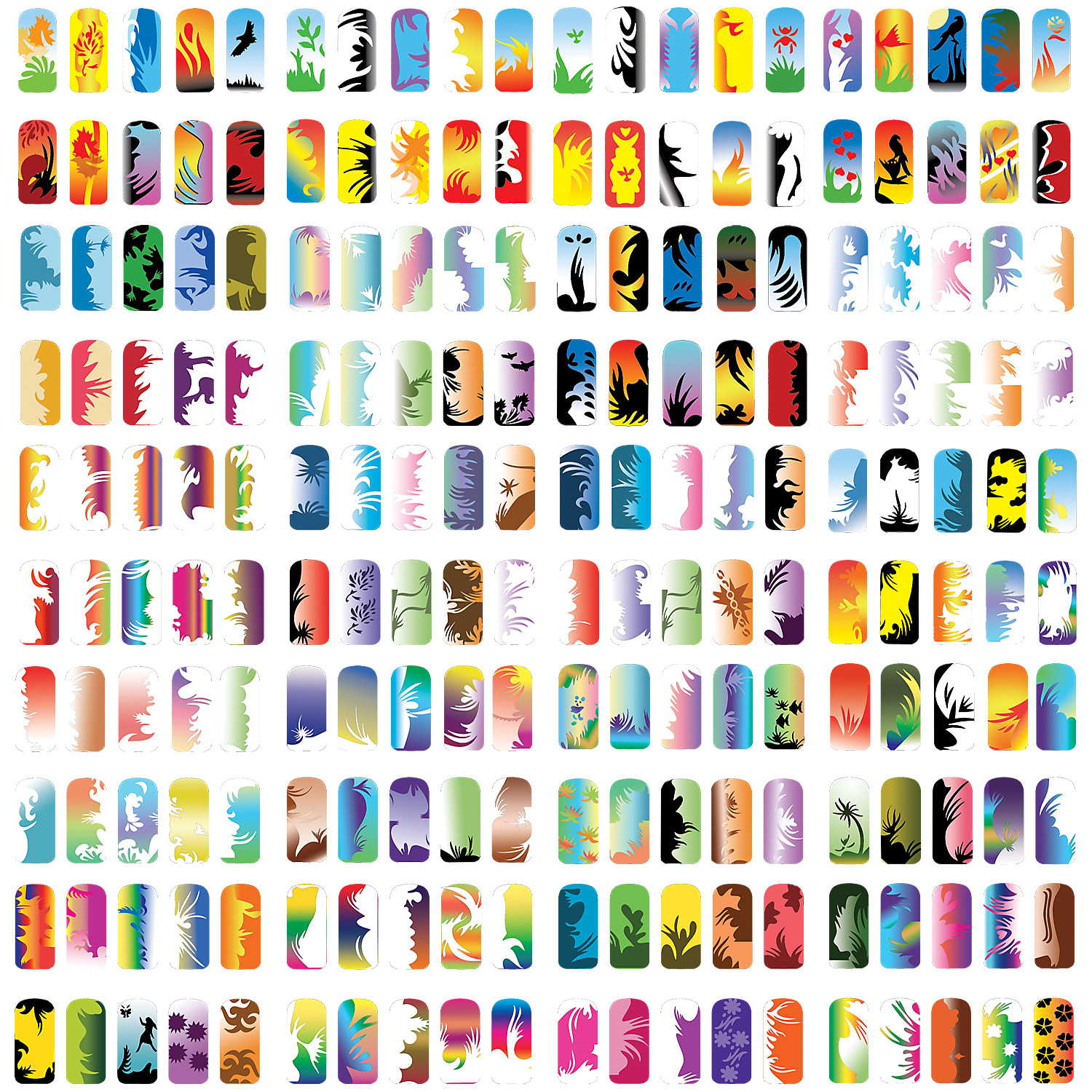 PointZero Pro Airbrush Nail Art Paint Stencil Kit Design Set 10 Point