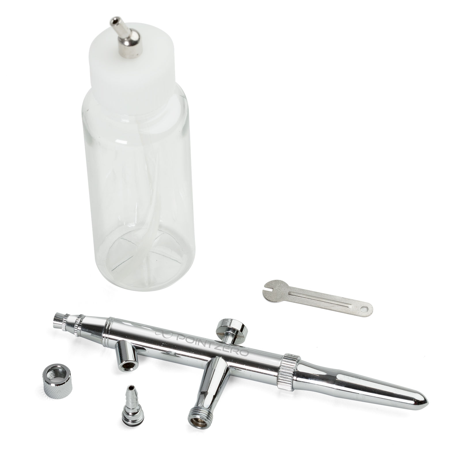 PointZero SingleAction 4oz SiphonFeed Airbrush Set .3mm Nozzle