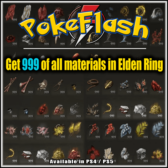 Elden Ring 999 of all crafting materials PS4 / PS5 PokeFlash
