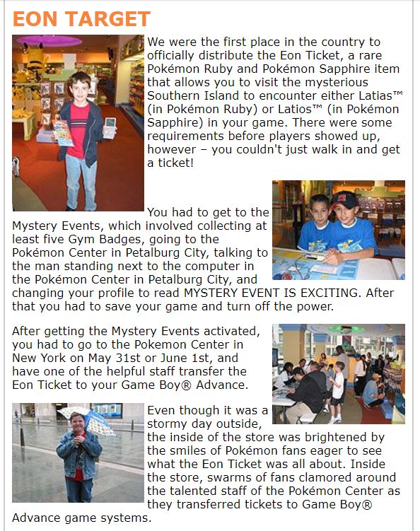 ARTICLES The Pokémon Center New York Historical Website