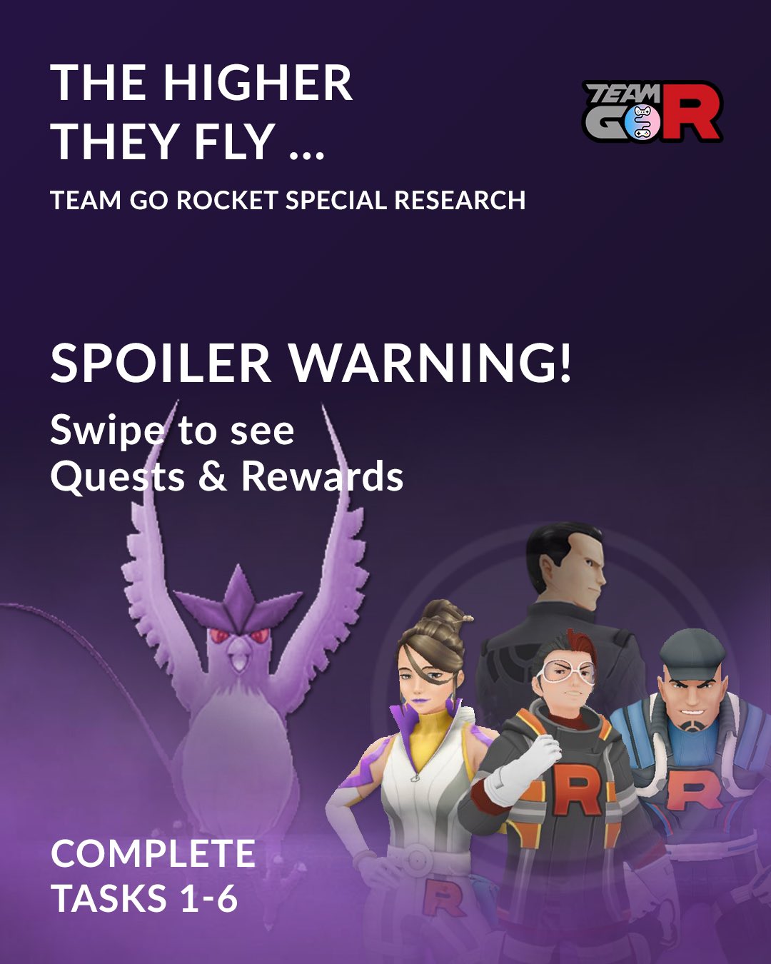 The Higher They Fly Team GO Rocket Special Research Tasks