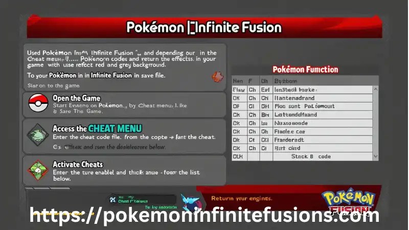 Cheats of Pokemon Infinite Fusion 2024