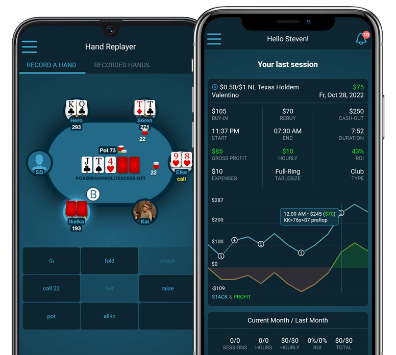 Poker Bankroll Tracker App for iOS and Android