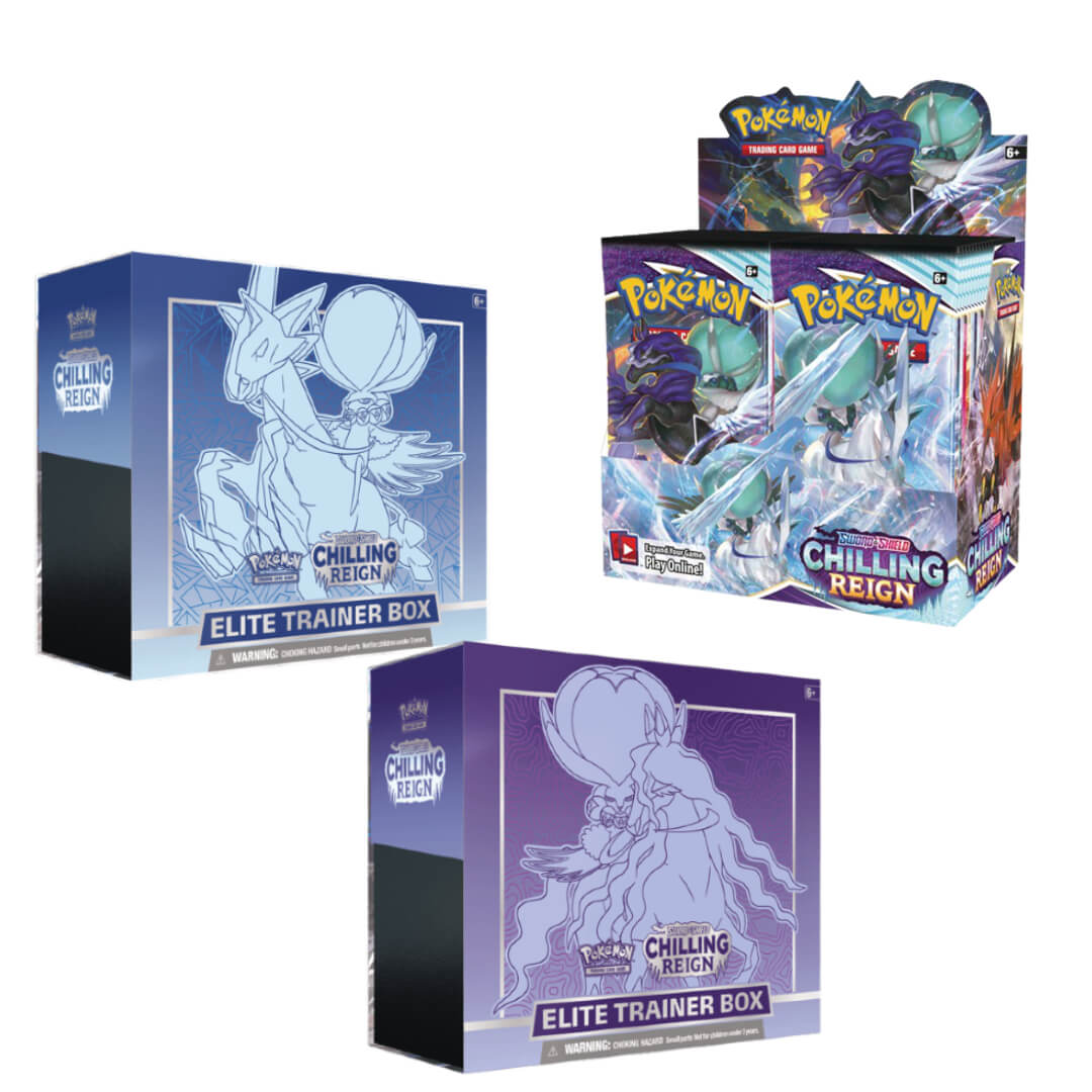 2x Sword & Shield Chilling Reign Elite Trainer Box + Booster Box