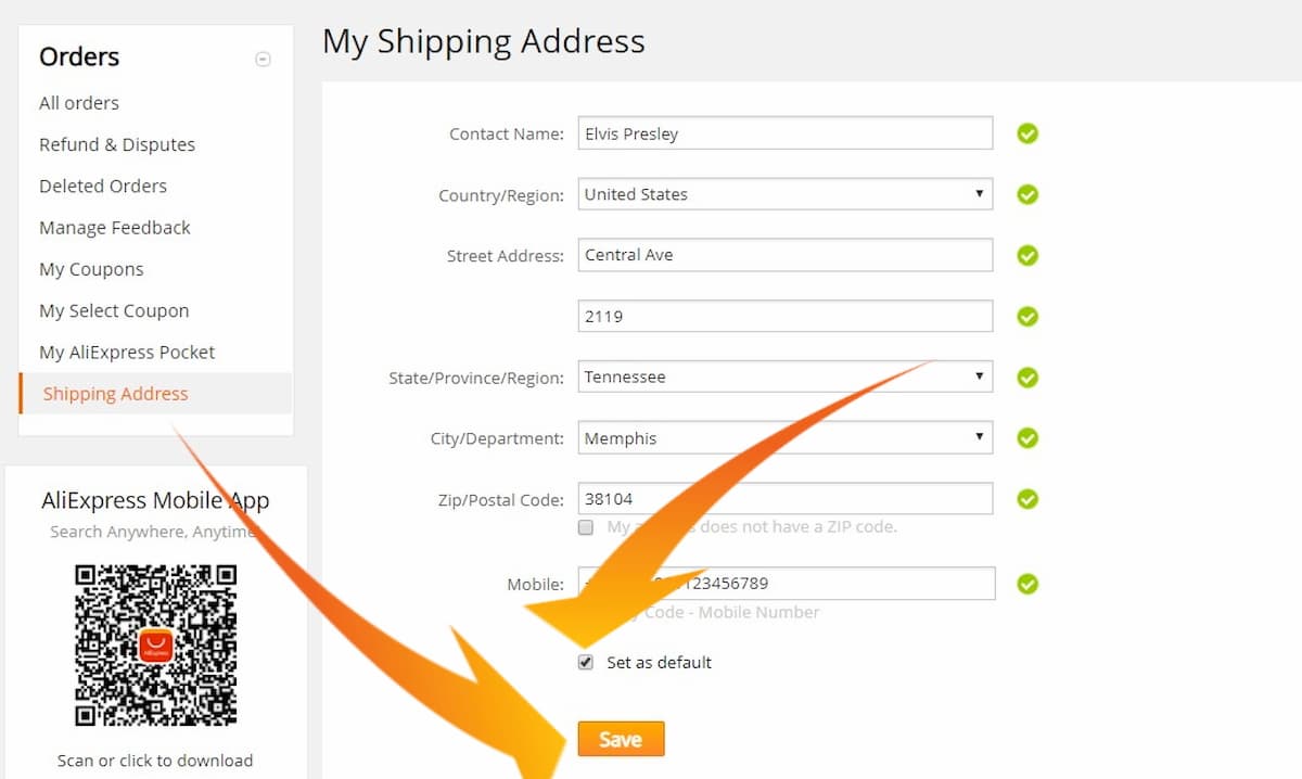 Address on AliExpress how to FILL with EXAMPLES