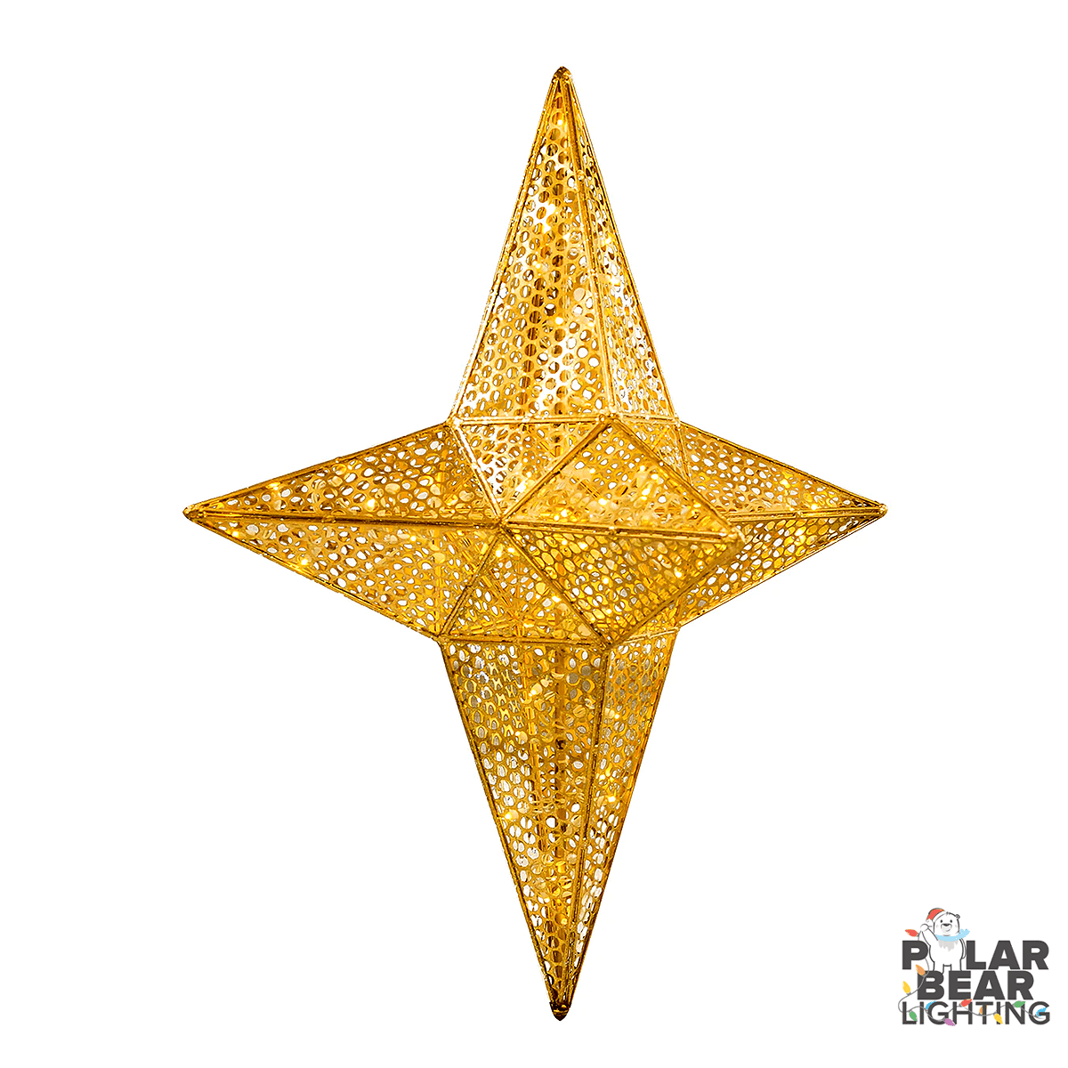 40" Pattern Star Tree Topper Polar Bear Lighting