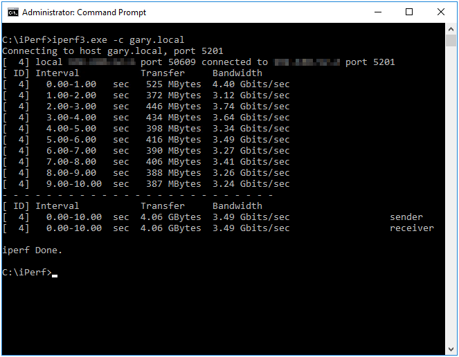 Simple Network Throughput Testing Polar Clouds
