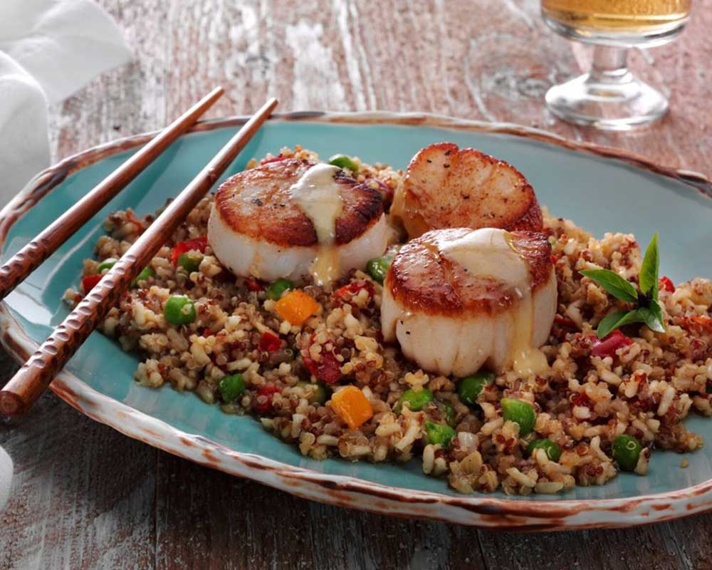 Sea Scallops with Korean BBQ Quinoa