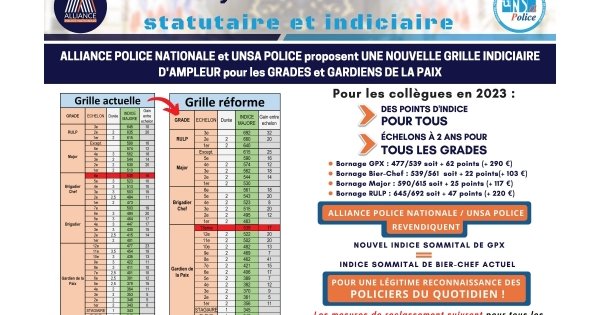 Goneryl cheminée poignée gardien de la paix grille indiciaire Sans