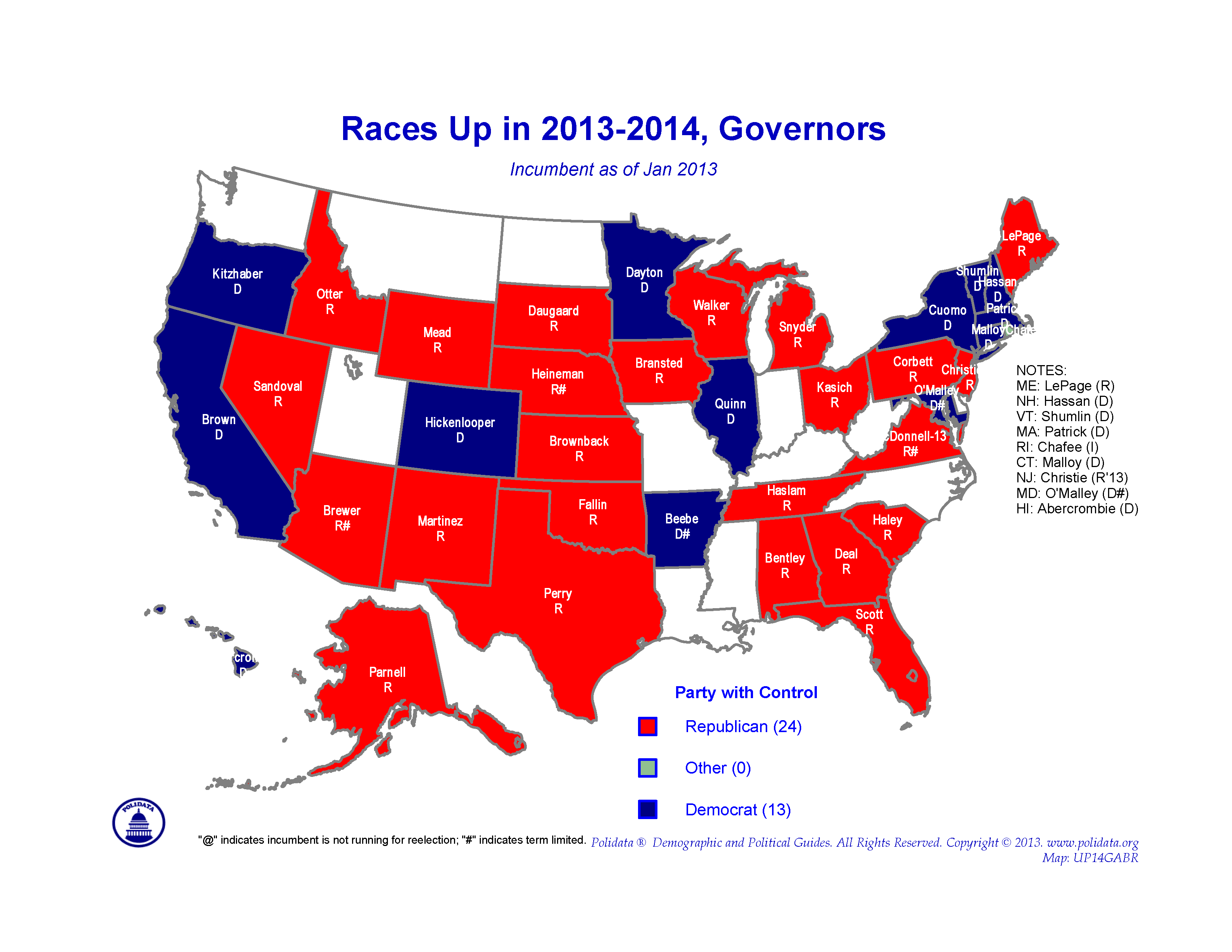 POLIDATA &REG ELECTION MAPS, RACES UP, 20132014