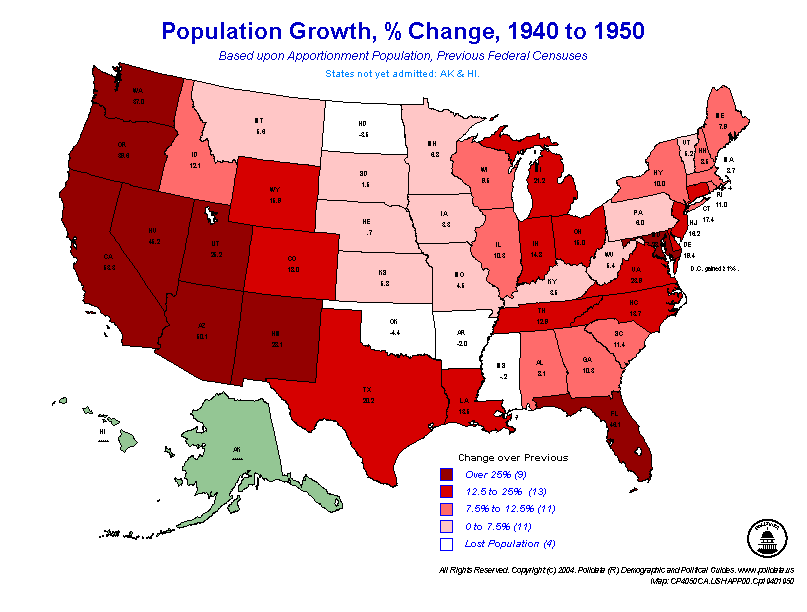POLIDATA &REG APPORTIONMENT MAPS, US HOUSE, 1950 CENSUS