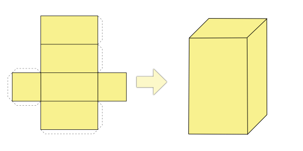 Prisma cuadrangular para armar Poliedros de papel