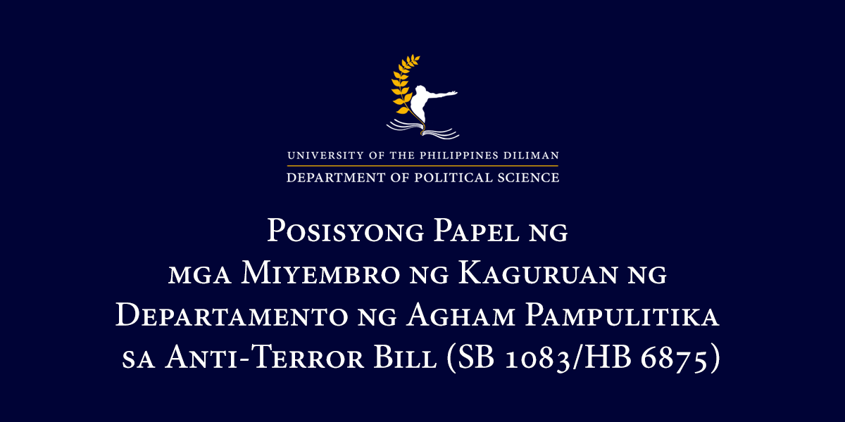 Posisyong Papel ng mga Miyembro ng Kaguruan ng Departamento ng Agham