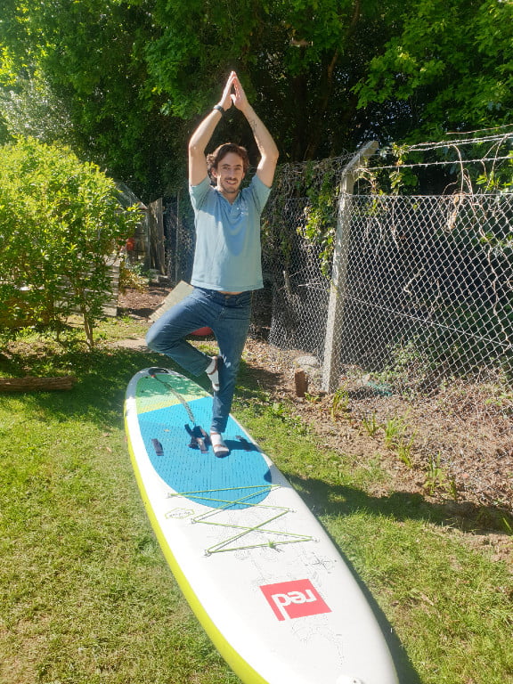 SUP_Balance_Exercise_Paddleboard Polkerris Beach