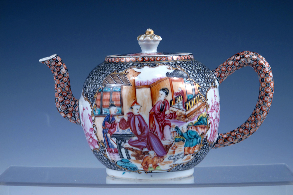 18th Century Mandarin Teapot 7635 SOLD Polly Latham Asian Art
