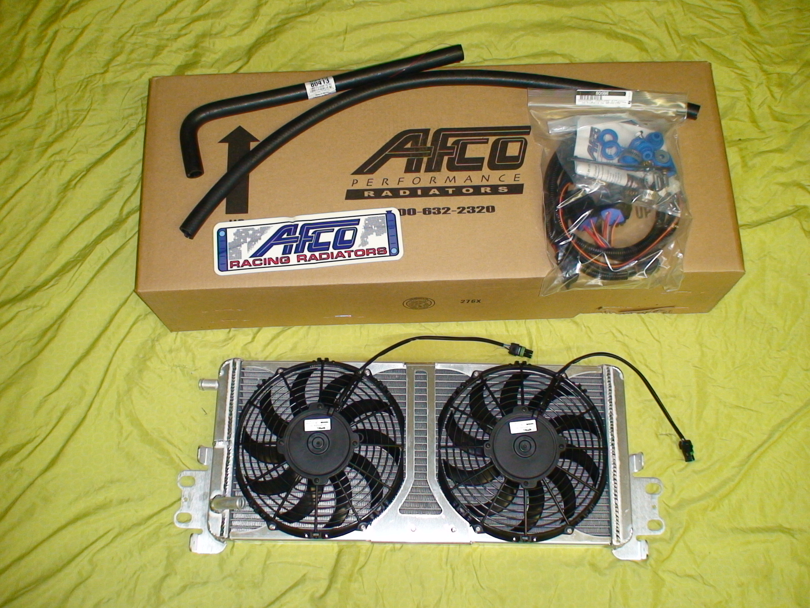 Afco double pass heat exchanger / intercooler with fans 0712 Shelby