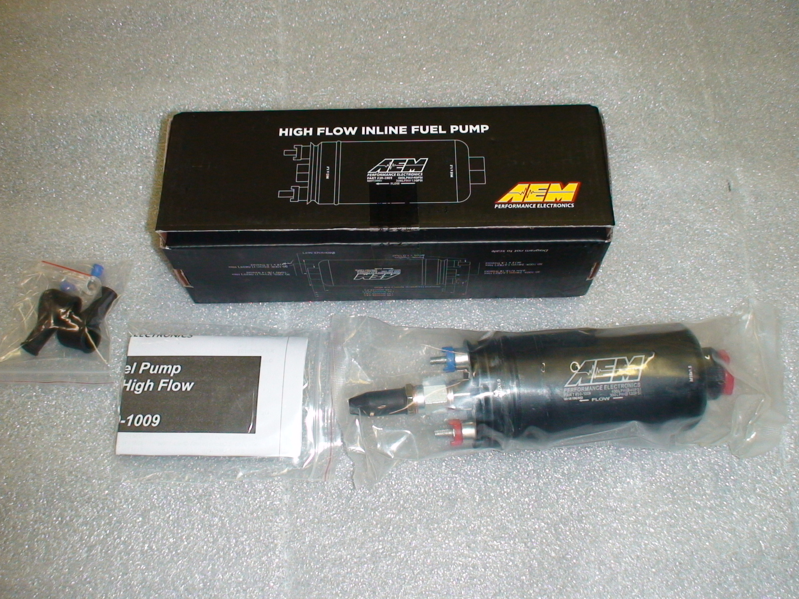 New Genuine E85 AEM 400lph external inline high pressure fuel pump kit