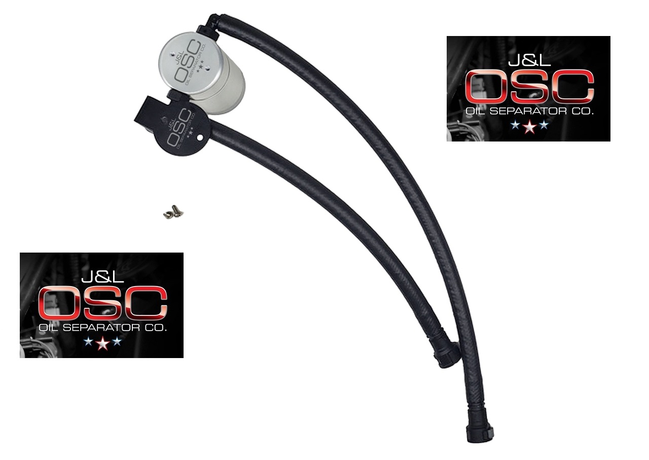 J&L / JLT silver billet oil separator kit for 2014 2019 Corvette 6.2